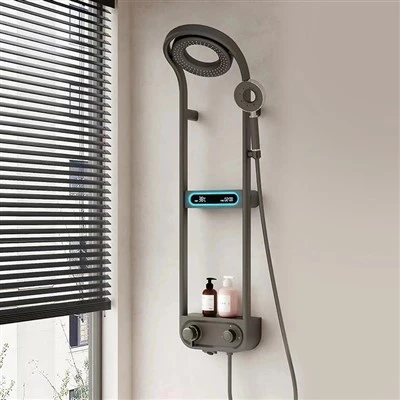 Ducha mezcladora digital negra de lujo única